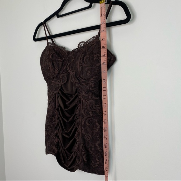 XOXO Chocolate brown ruched tank top - Picture 7 of 10